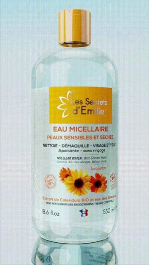 Eau Micellaire peaux sensibles et sèches au Calendula